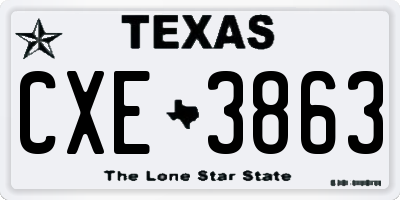 TX license plate CXE3863