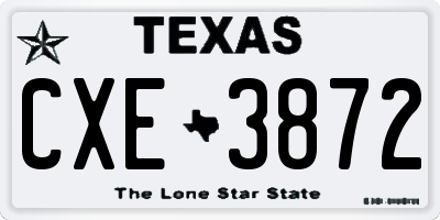 TX license plate CXE3872