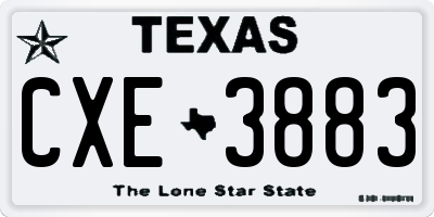 TX license plate CXE3883