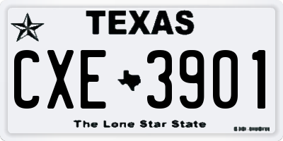 TX license plate CXE3901