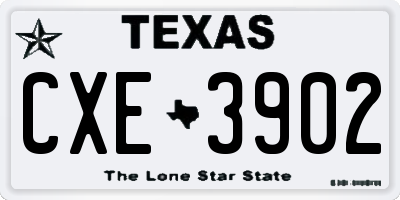 TX license plate CXE3902
