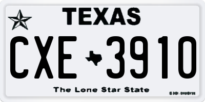 TX license plate CXE3910
