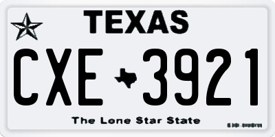 TX license plate CXE3921