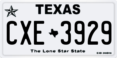 TX license plate CXE3929