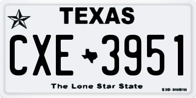 TX license plate CXE3951