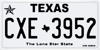 TX license plate CXE3952