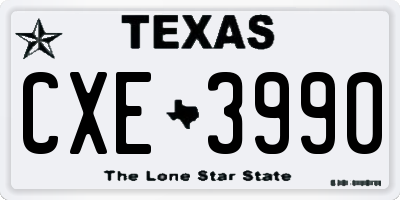 TX license plate CXE3990
