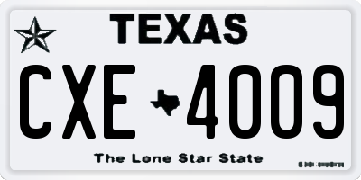 TX license plate CXE4009