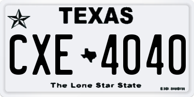 TX license plate CXE4040