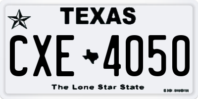 TX license plate CXE4050
