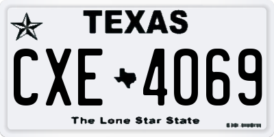 TX license plate CXE4069