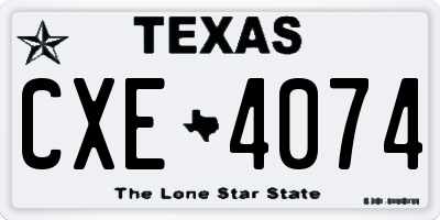 TX license plate CXE4074
