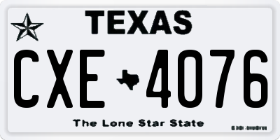 TX license plate CXE4076
