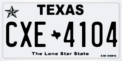 TX license plate CXE4104