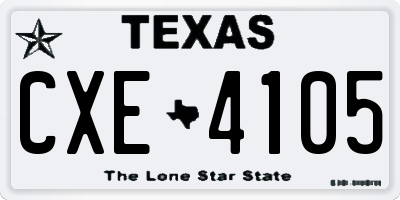 TX license plate CXE4105
