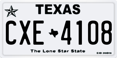 TX license plate CXE4108