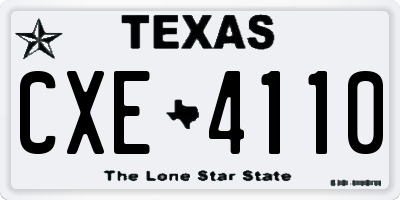 TX license plate CXE4110
