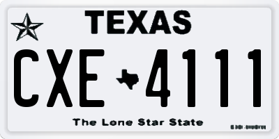 TX license plate CXE4111