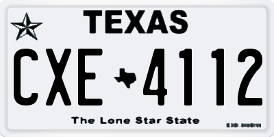 TX license plate CXE4112