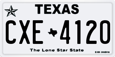 TX license plate CXE4120