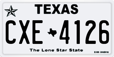 TX license plate CXE4126