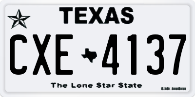 TX license plate CXE4137