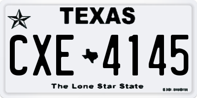 TX license plate CXE4145