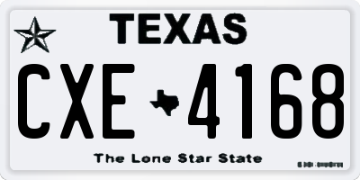 TX license plate CXE4168