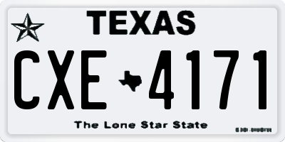 TX license plate CXE4171