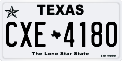 TX license plate CXE4180