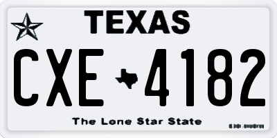 TX license plate CXE4182