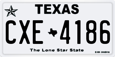 TX license plate CXE4186