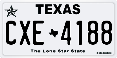 TX license plate CXE4188