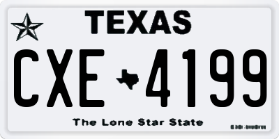 TX license plate CXE4199