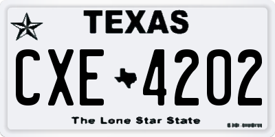 TX license plate CXE4202