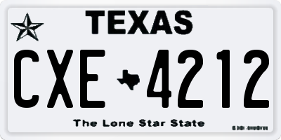 TX license plate CXE4212