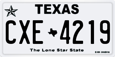 TX license plate CXE4219