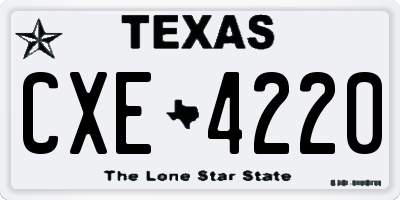 TX license plate CXE4220