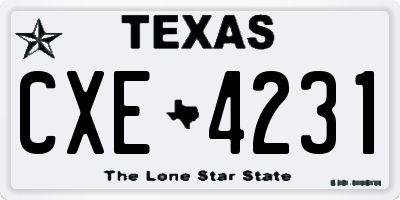 TX license plate CXE4231