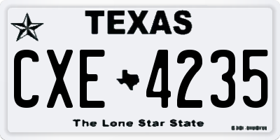 TX license plate CXE4235