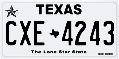 TX license plate CXE4243