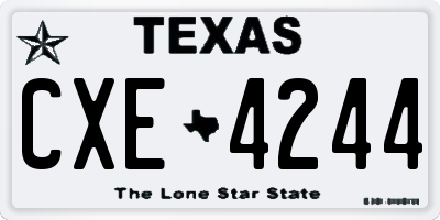 TX license plate CXE4244