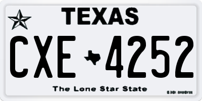 TX license plate CXE4252