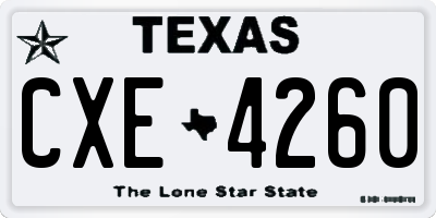 TX license plate CXE4260