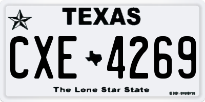 TX license plate CXE4269