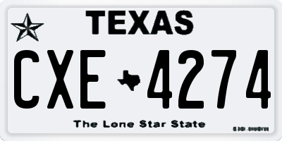 TX license plate CXE4274