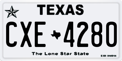 TX license plate CXE4280