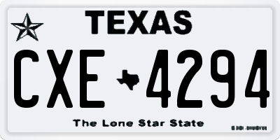 TX license plate CXE4294