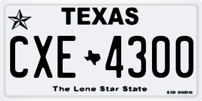 TX license plate CXE4300