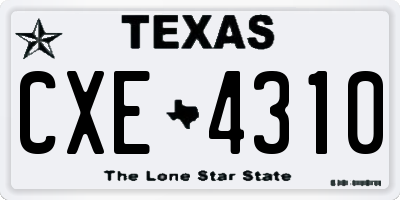 TX license plate CXE4310